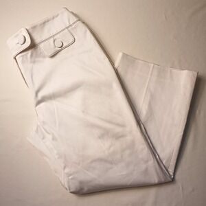 NWT Ann Taylor Cropped Pants Size 10 Mid Rise Straight Leg White Color Stretch